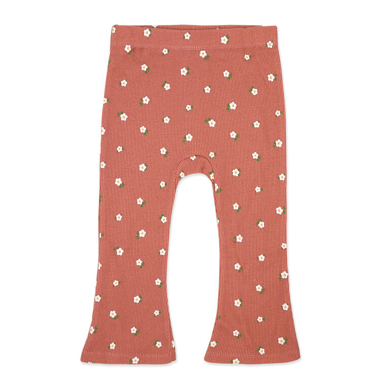 Baby Mode  4 Piece Pant Set: Coral Floral 12M