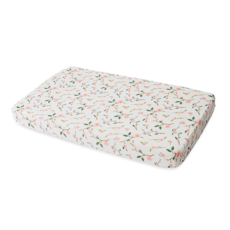 Red Rover - Cotton Muslin Crib Sheet -  Peach Blossom - R Exclusive