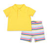 Koala Baby Summer Fun Golf Shirt/Striped Short 2 Piece Set, Newborn