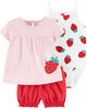 Carter's 3 piece Diaper Cover Strawberry Set - Newborn