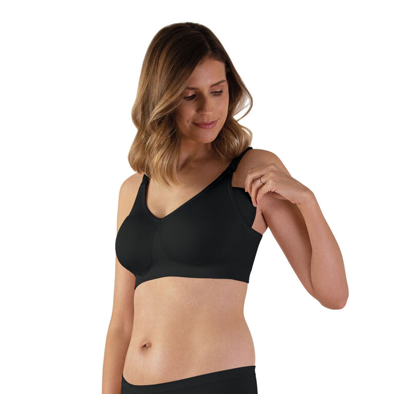 Bravado Designs Soutien-gorge de maternité et d’allaitement Body Silk Seamless, Noir, Grande