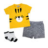 Mini Hop 3 Piece Short Set: Yellow Tiger 18M
