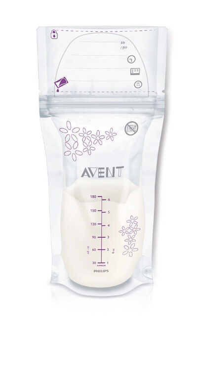 Sacs de conservation du lait maternel Philips Avent, 50 unités, 6 oz/180 ml