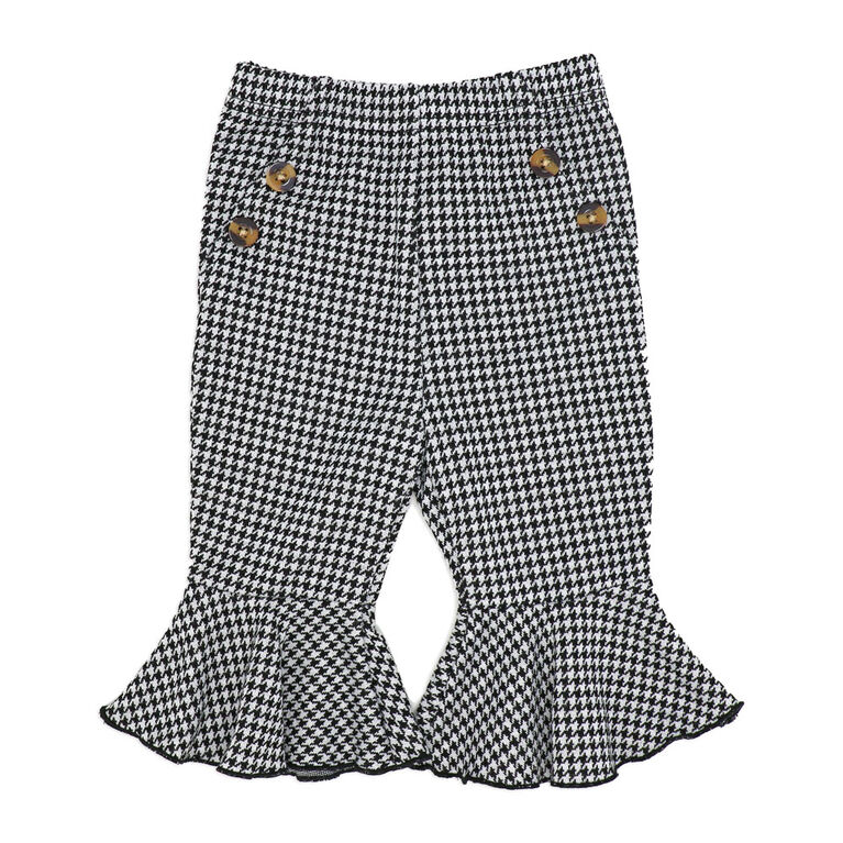 Baby Mode  3 Piece Ponte Pant Set: Pink Houndstooth