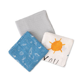 Red Rover - Cotton Muslin Swaddle 3 Pack - Sun Moon Stars - R Exclusive