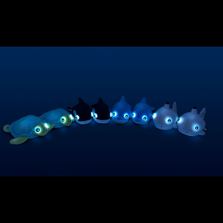 NightBuddies Light-Up Eyes Slippers Plush Orca Black