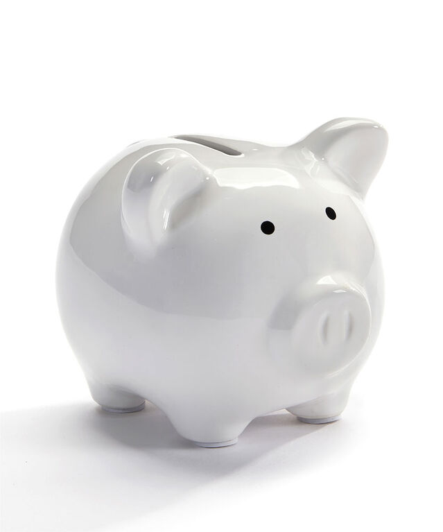 White Ceramic Piggy Bank Small