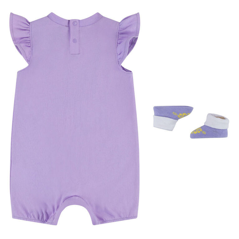 Levi's Heart Romper and Booties Set - Purple Rose