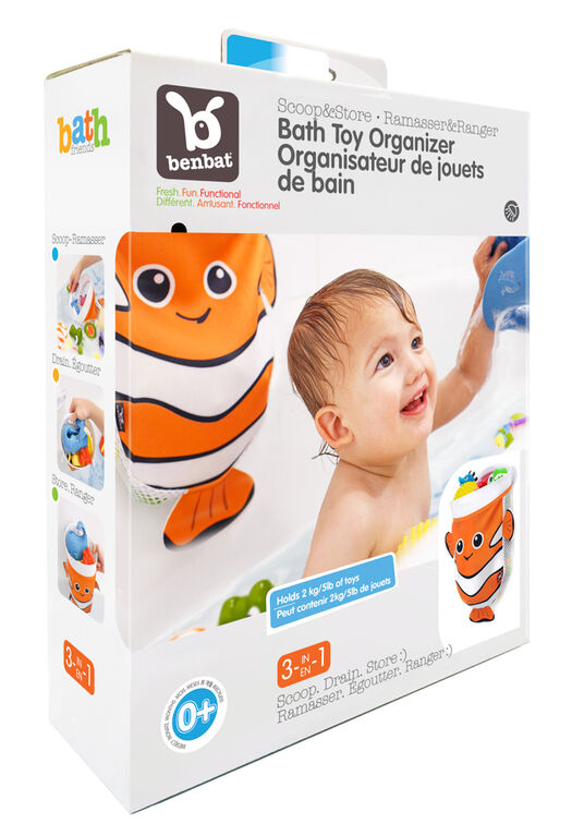 Benbat - Scoop & Store Bath Toy Organizer - Captain Nemo / Orange / 0-36 Months Old