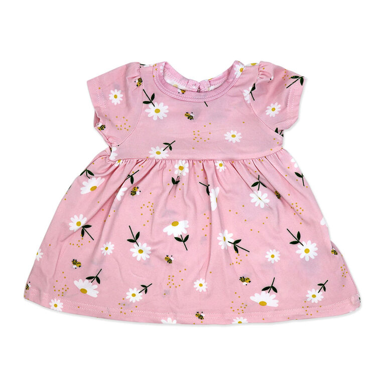 Mini Hop 2 Pack Dress:Pink Yellow Floral 6M