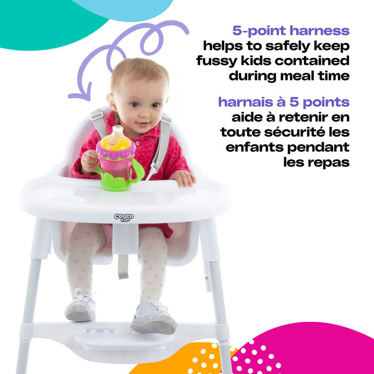 Chaise haute Canteen de Cosco Kids - Blanche