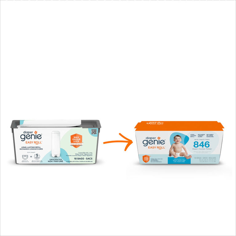 Diaper Genie Essence Pail - 9 bags starter refill