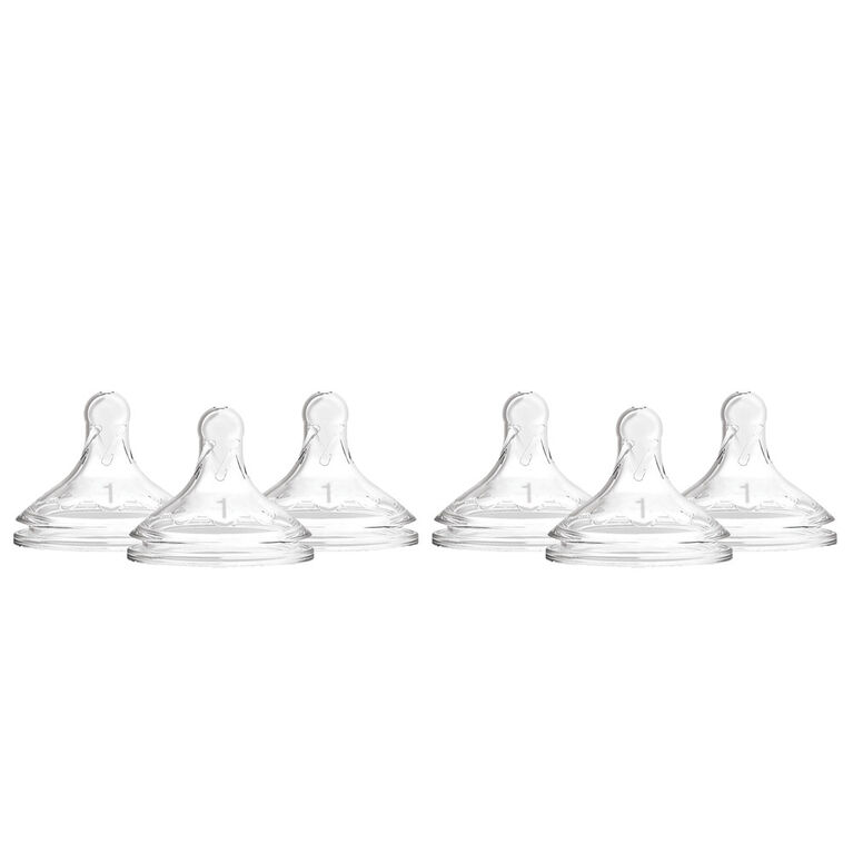 Dr. Brown's Options+ WN Level 1 (0m+) Nipple, 6 Pack