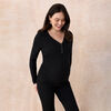 Motherhood - Long Sleeve Snap Henley Nursing Top - Black -L
