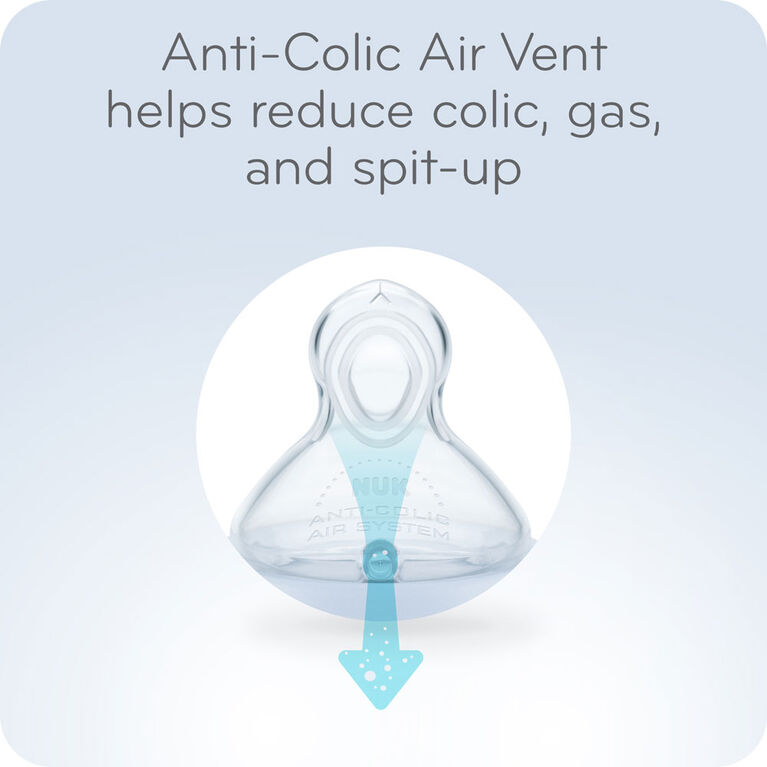 NUK Smooth Flow Anti-Colic Bottle, 5 oz, 3 Pack, 0+ Months, Pink - Assortment May Vary