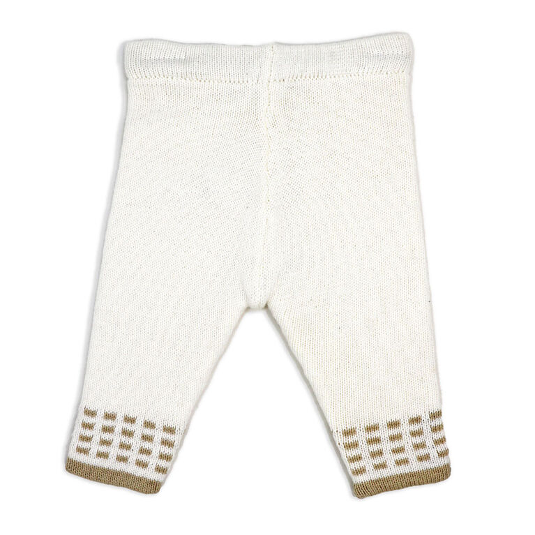 Rock-A-Bye Baby Boutique Cream Knitted 2-Piece Cardgian and Pant Gift Set: 3-6m