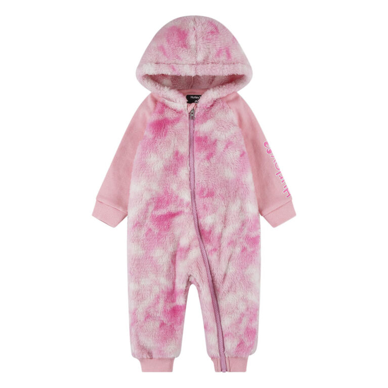 Hurley Sherpa Printed Coverall - Pink - Size 6 Months