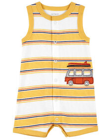 Carter's One Piece Yellow Striped Romper