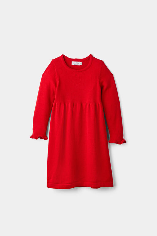 Long Sleeve Sweater Dress Red 2-3Y