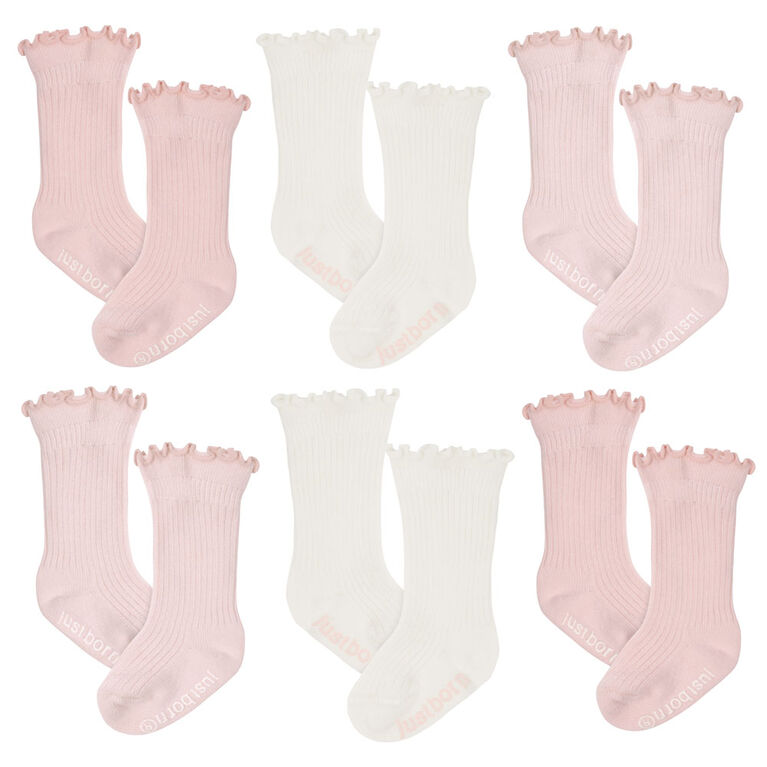 Just Born - 6-Pack Baby Vintage Floral Socks - 0-6 months