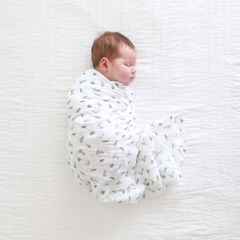 Lulujo - 2 Pack Cotton Muslin Swaddles - Bunny+Fern