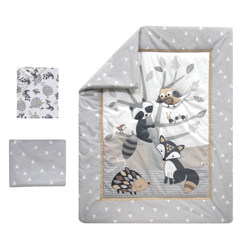 Bedtime Originals Little Rascals 3 Piece Crib Bedding Set Gray