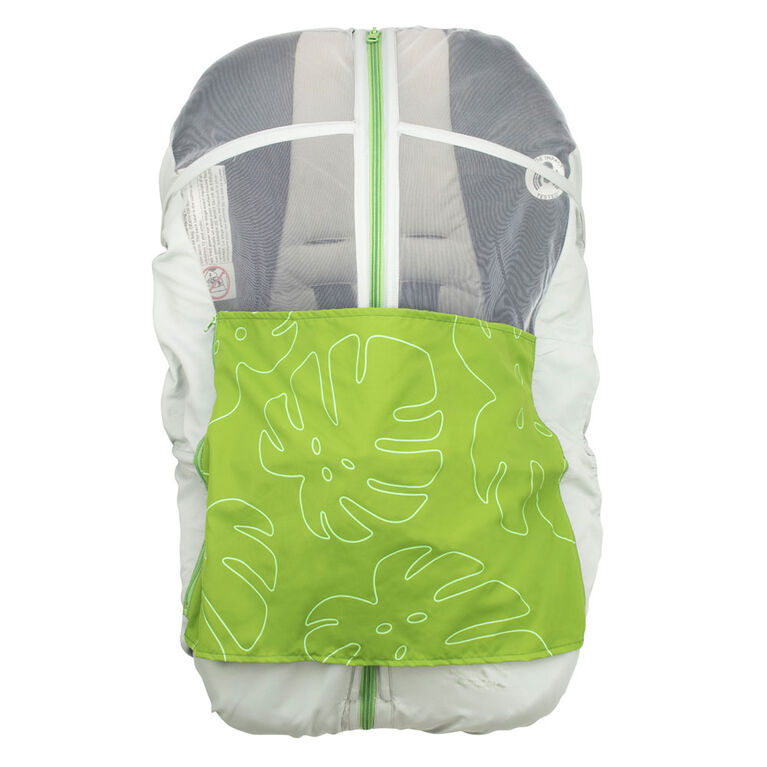 Housse été siège auto bébé Petit Coulou - Tropical / Gris