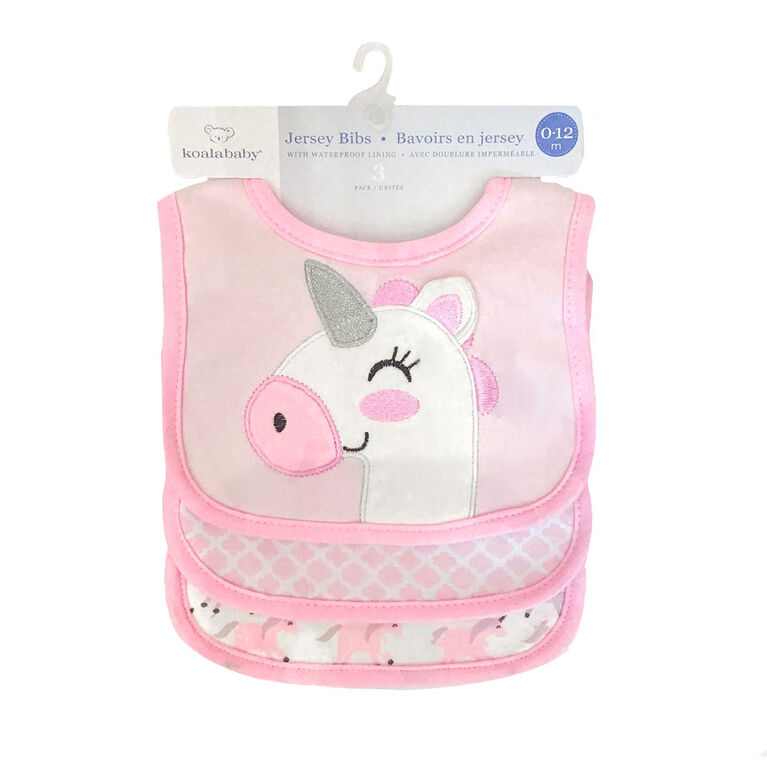 Koala Baby - 3 Pack Pink Unicorn 3D Jersey