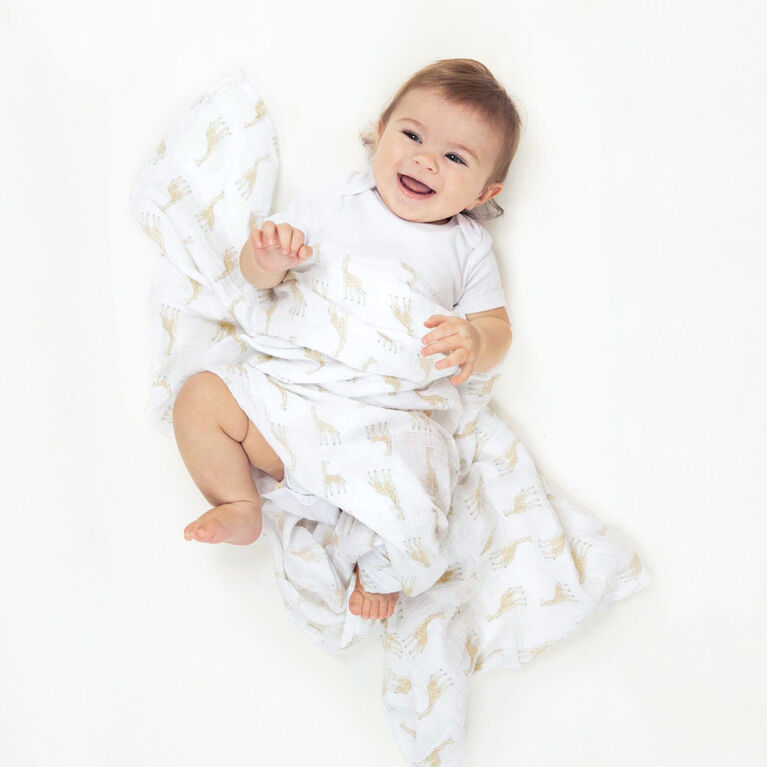 Aden + Anais Essentials 4-Pack Muslin Swaddles Natural History