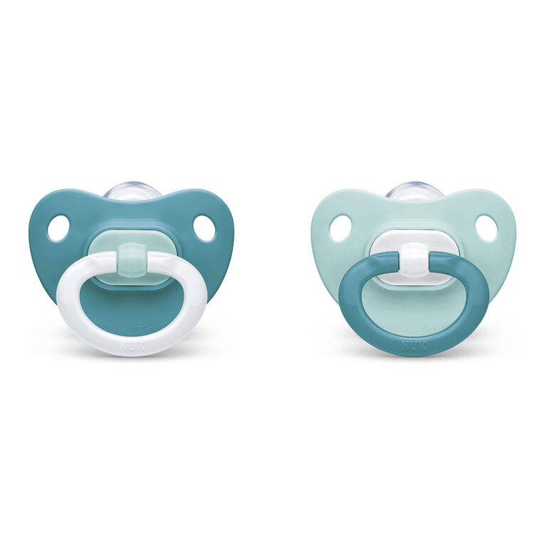 Sucettes orthodontiques NUK, 0-6 mois, paquet de 2, couleurs assorties