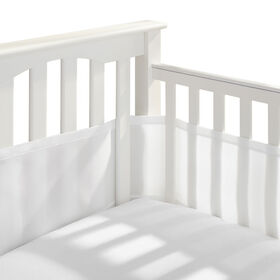 BreathableBaby Breathable Mesh Crib Liner - Classic Collection - White - Fits Full-Size Four-Sided Slatted and Solid Back Cribs - Anti-Bumper