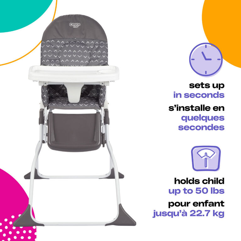 Cosco Kids Simple Fold High Chair- Grey Fletcher