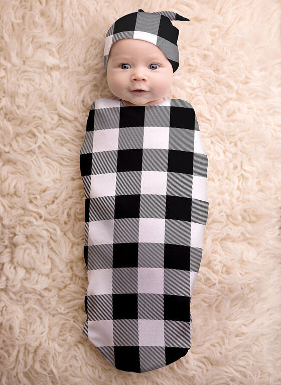 Itzy Ritzy cocon cutie gingham noir et blanc