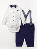 Little Gent Suspender Set Navy 0-3M