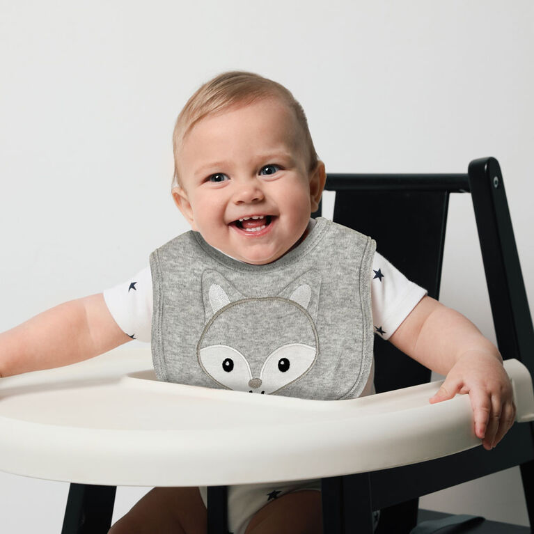 Koala Baby 3 pack Grey Fox Jersey Bib