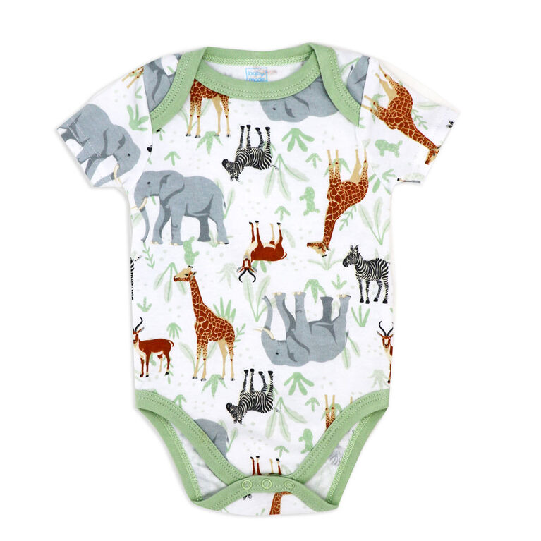 Baby Mode 3 Pack Bodysuit: Green Safari 6-9M