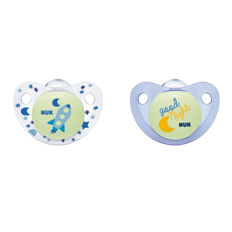 NUK Cute-as-a-Button Pacifiers, 0-6 Months, 2 Pack