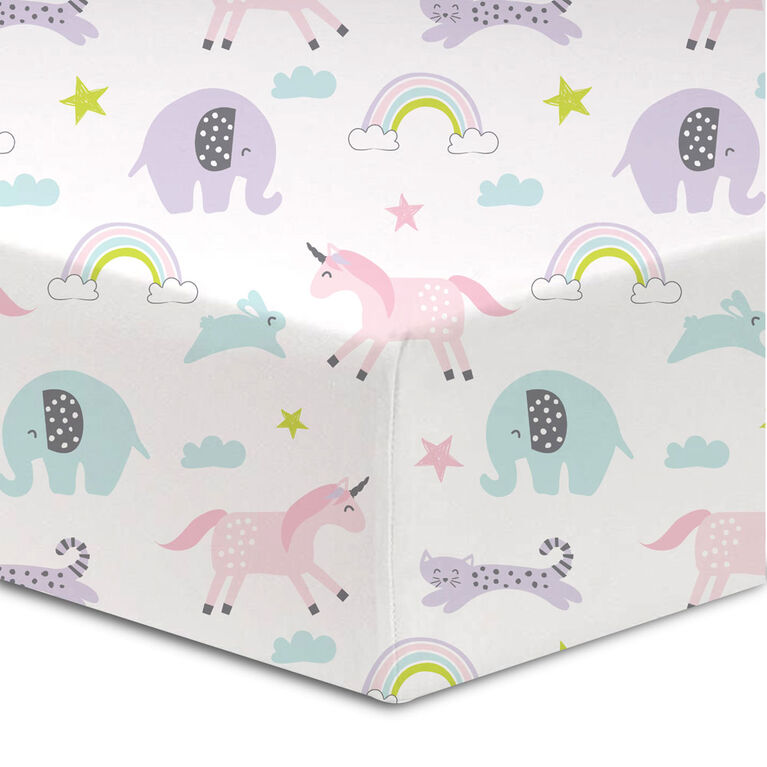 Koala Baby - Paquet de 1 drap de lit de bébé en flanelle avec des coeurs épars