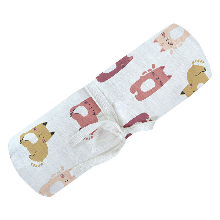 Cotton Muslin Swaddle/ Cats