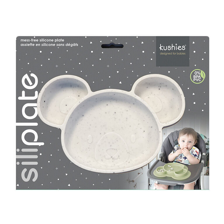 Siliplate Assiette en silicone sans dégâts - gris rêveur