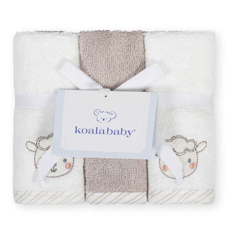 Koala Baby 6-Pack Washcloths, Little Lamb