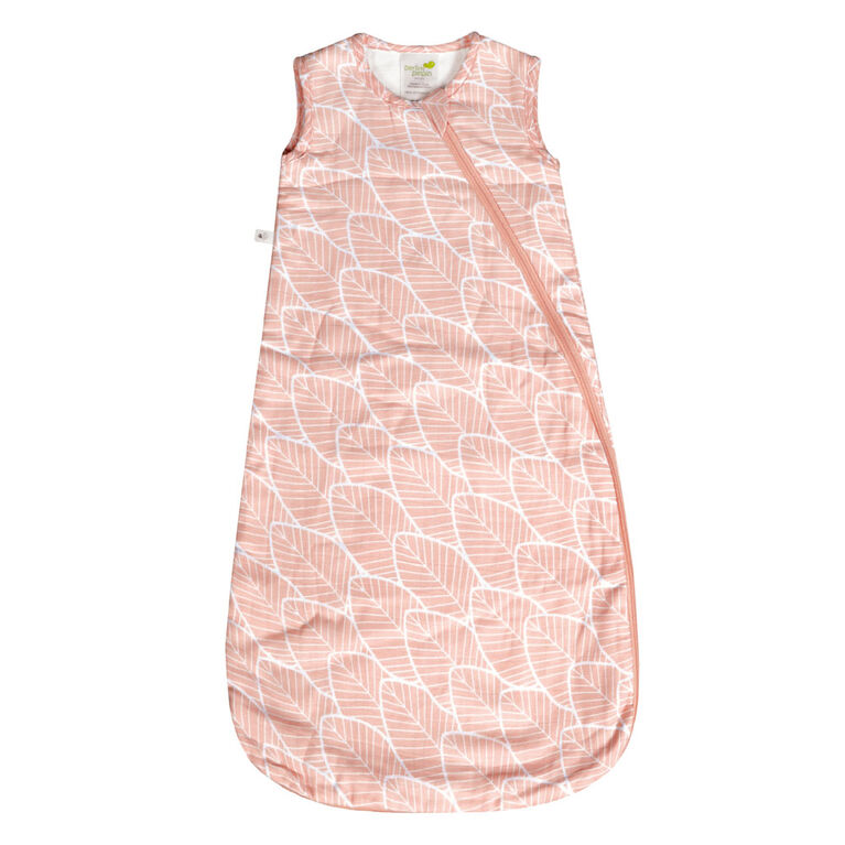 Perlimpinpin-Sac de nuit en mousseline 1.5 TOG-Feuilles rose-0-6m