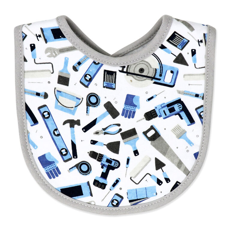 Baby Mode  5 Piece Bib and Sock set : Grey Daddy Helper