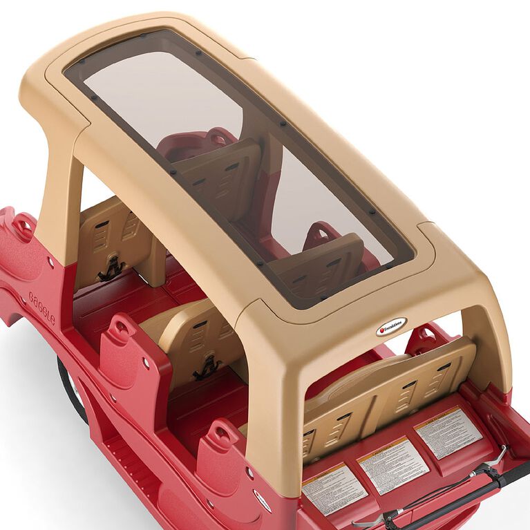 Poussette multiplace GaggleMD 6 passagers de Foundations avec frein Soft-Stop;rouge/beige.