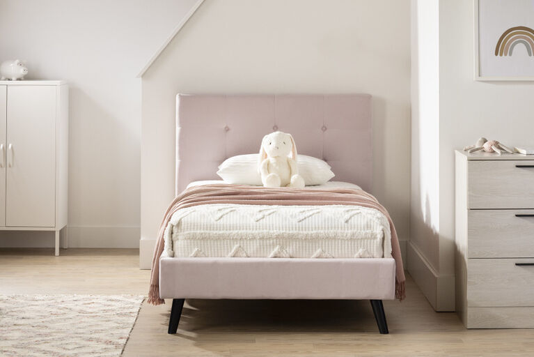 Maliza Twin Upholstered Bed Pale Pink