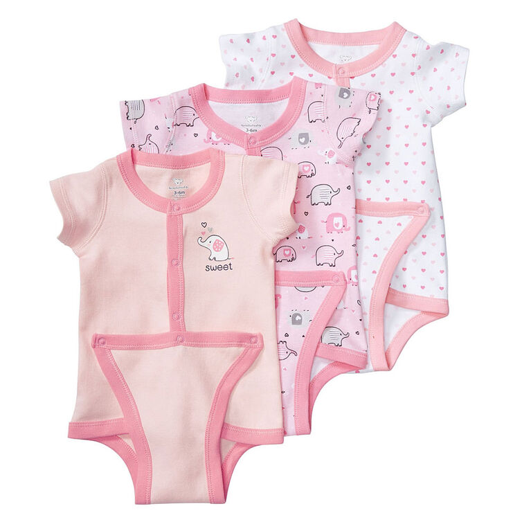 Koala Baby 3-Pack Diaper Shirt, Newborn - Pink