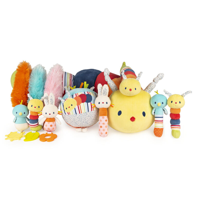 Baby GUND Tinkle Crinkle Caterpillar Stick Rattle, Sensory Stimulating Plush Baby Rattle, 5.5"