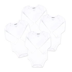 Naturelle Lot de 4 bodys à manches longues : blanc