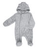 Rococo Embossed Plush Pramsuit - Grey, 0-3 Months