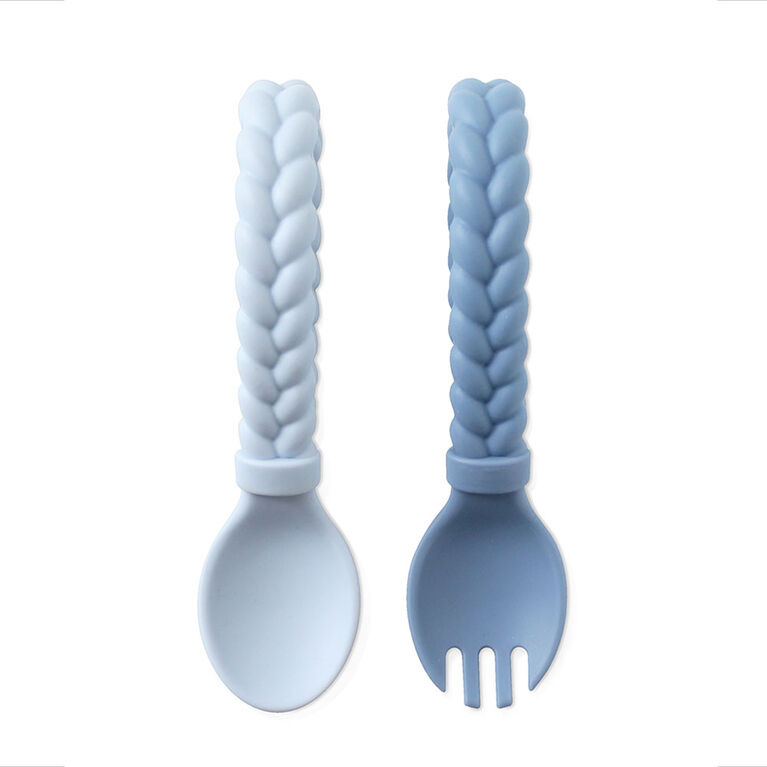 Itzy Ritzy Sweetie Spoon and Fork Set - Blue - English Edition